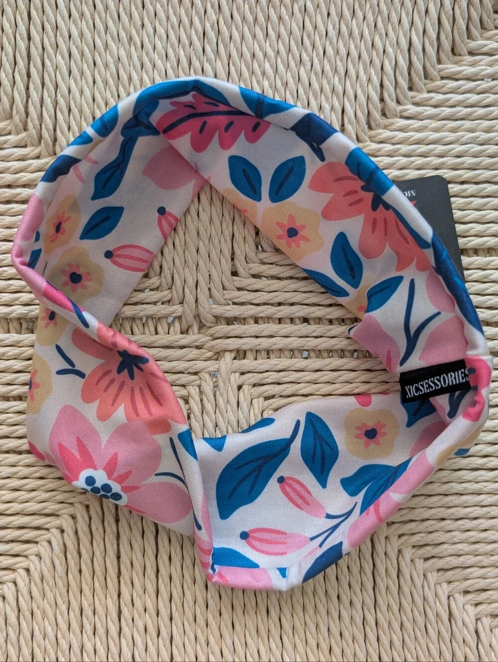 Floral Stretch Headband in Blue, Pink & Yellow